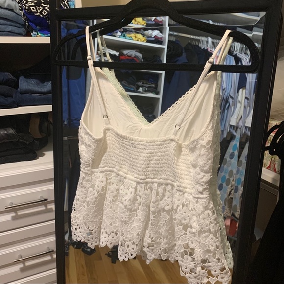 A&F white lace peplum tank, Sz. S - Picture 7 of 7